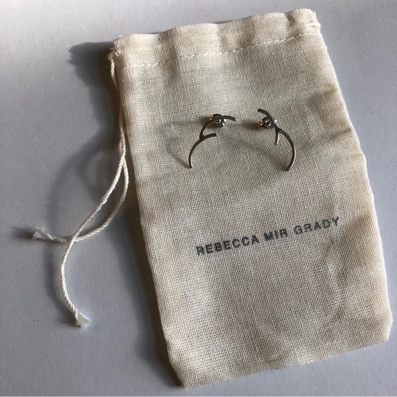 Rebecca Mir Grady "Double Cloudbreak" earrings - handmade in USA sterling silver - Picture 6 of 6